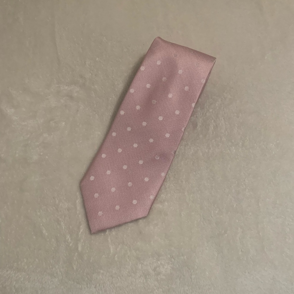 Tommy Hilfiger Light Pink Polka Dot Flat Tie